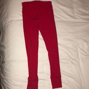 Lorna Jane cropped red mesh back leggings xs